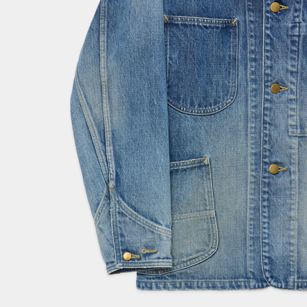 COVERALL JACKET - USED WASHED / オーガニックコットン 13.5oz セルビッチデニム - カバーオールジャケット / M25C02BL01C
