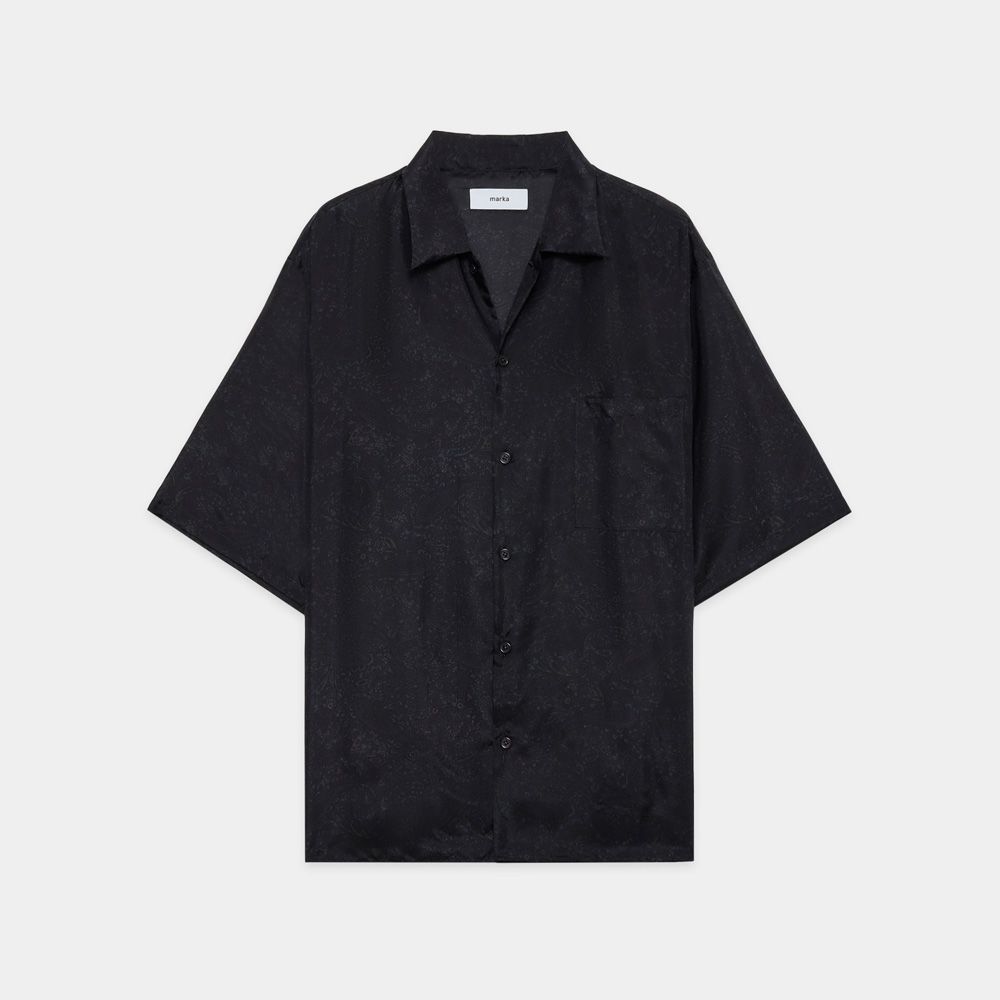 SILK OPEN COLLAR S/S SHIRT - PAISLEY / シルク羽二重 - シルクオープンカラーシャツ / M26A21SH02B