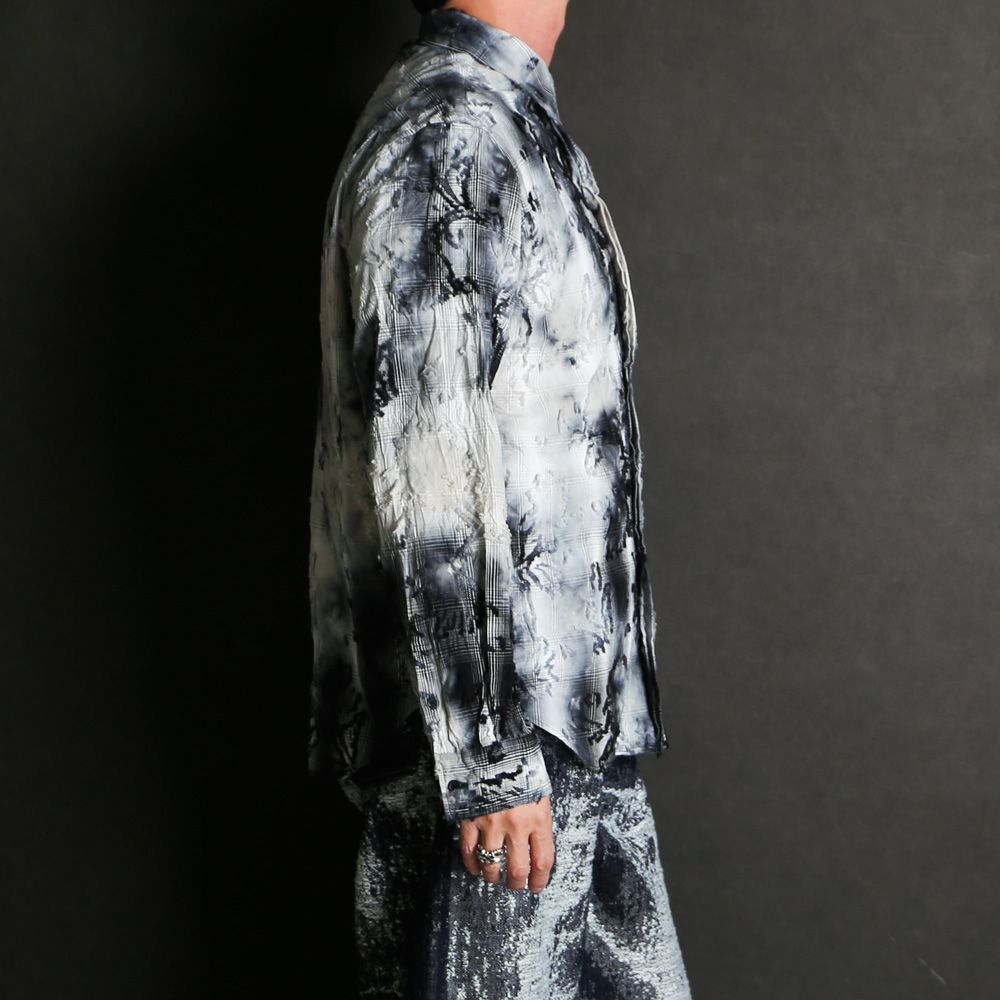 "Tie-Dye Check" Regular Shirt - Black / タイダイチェック レギュラーシャツ / TA26SS-SH023