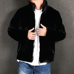 【ラスト1点-サイズ01】ASTONI アストーニ - BLACK / エコファー スタンドカラー ブルゾン (フリース) / MJXA0036033588