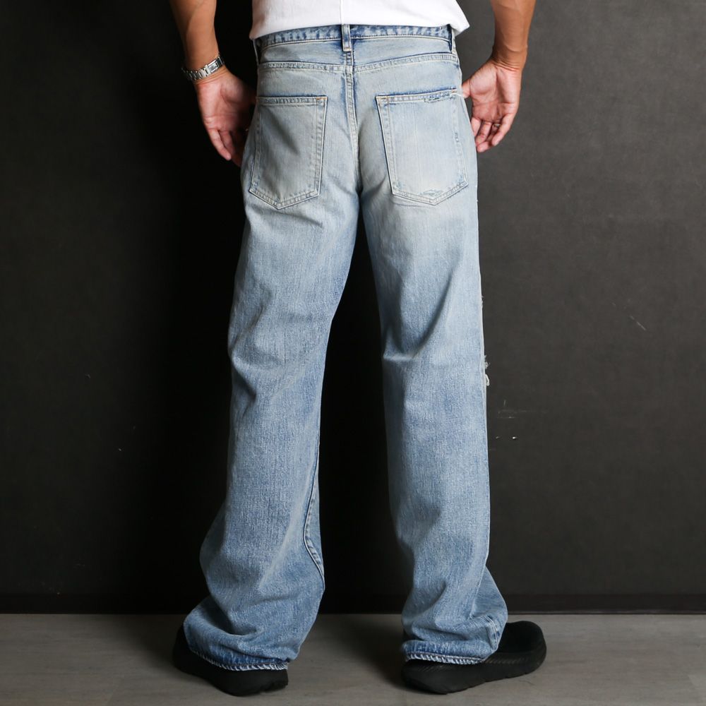 MINEDENIM マインデニム デニム ワイド ダメージ　2404-1001 MINEDENIM - NE.Wide 5pocket （USS） / ワイドデニムパンツ