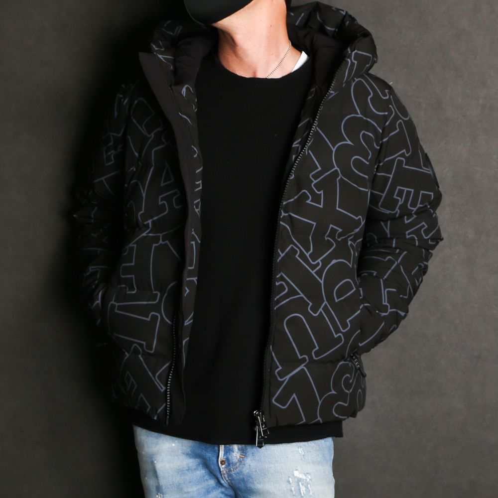 LETTERING DOWN JACKET / ダイアゴナルロゴ ダウンジャケット / USO-21042