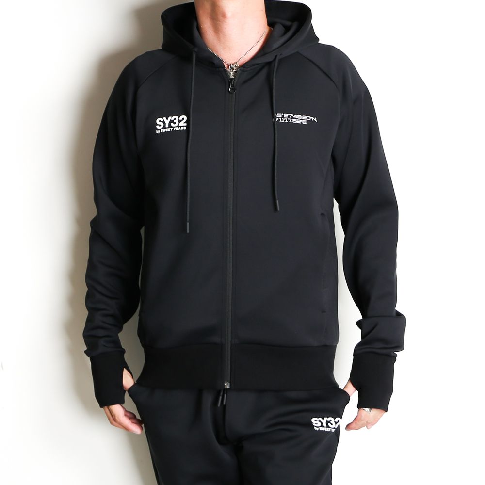 SY32 by SWEET YEARS - DOUBLE KNIT EMBOSS LOGO ZIP HOODIE / ジップ