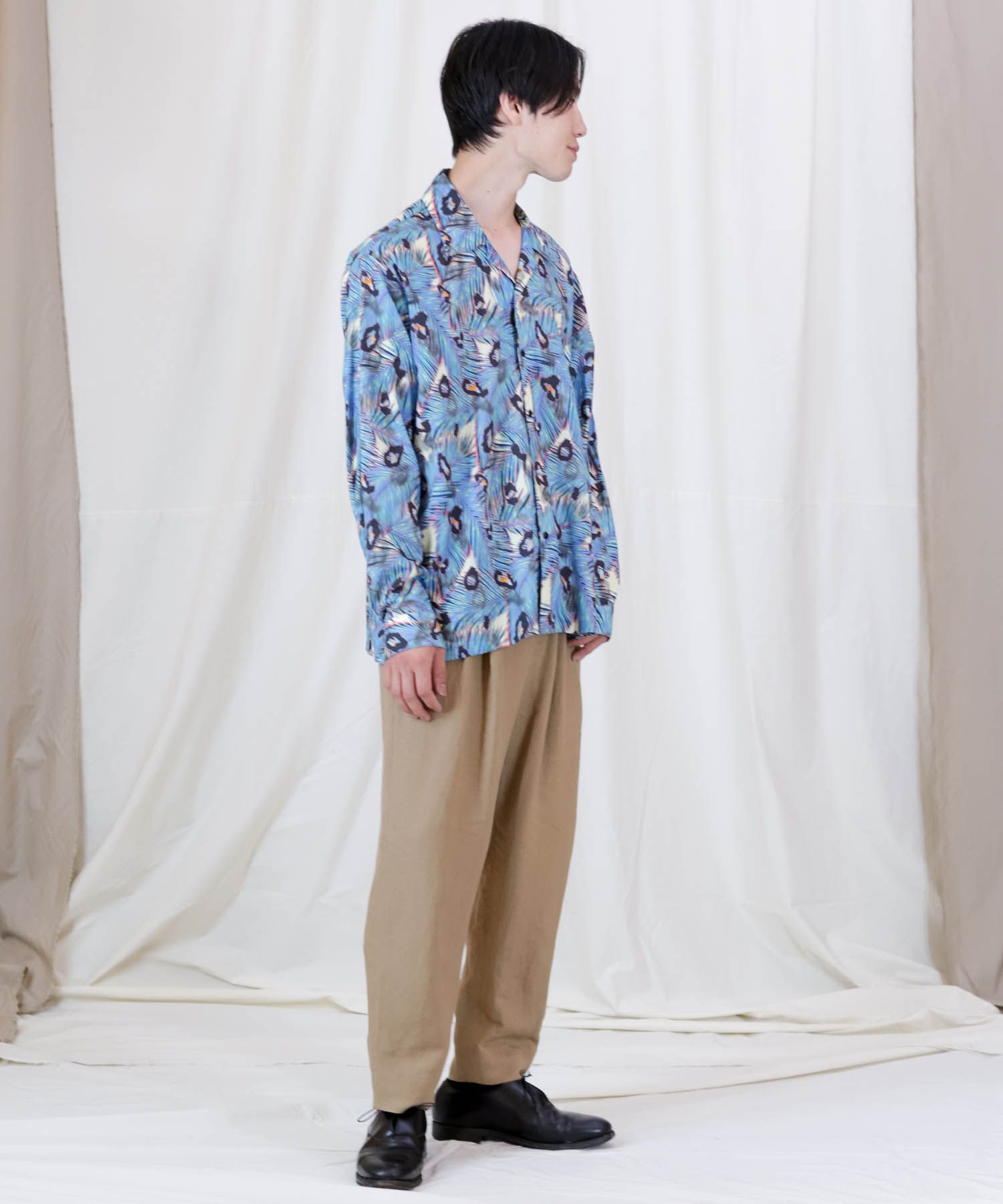 FLOATING L/S SH / グラフィック オープンカラーシャツ / 379106