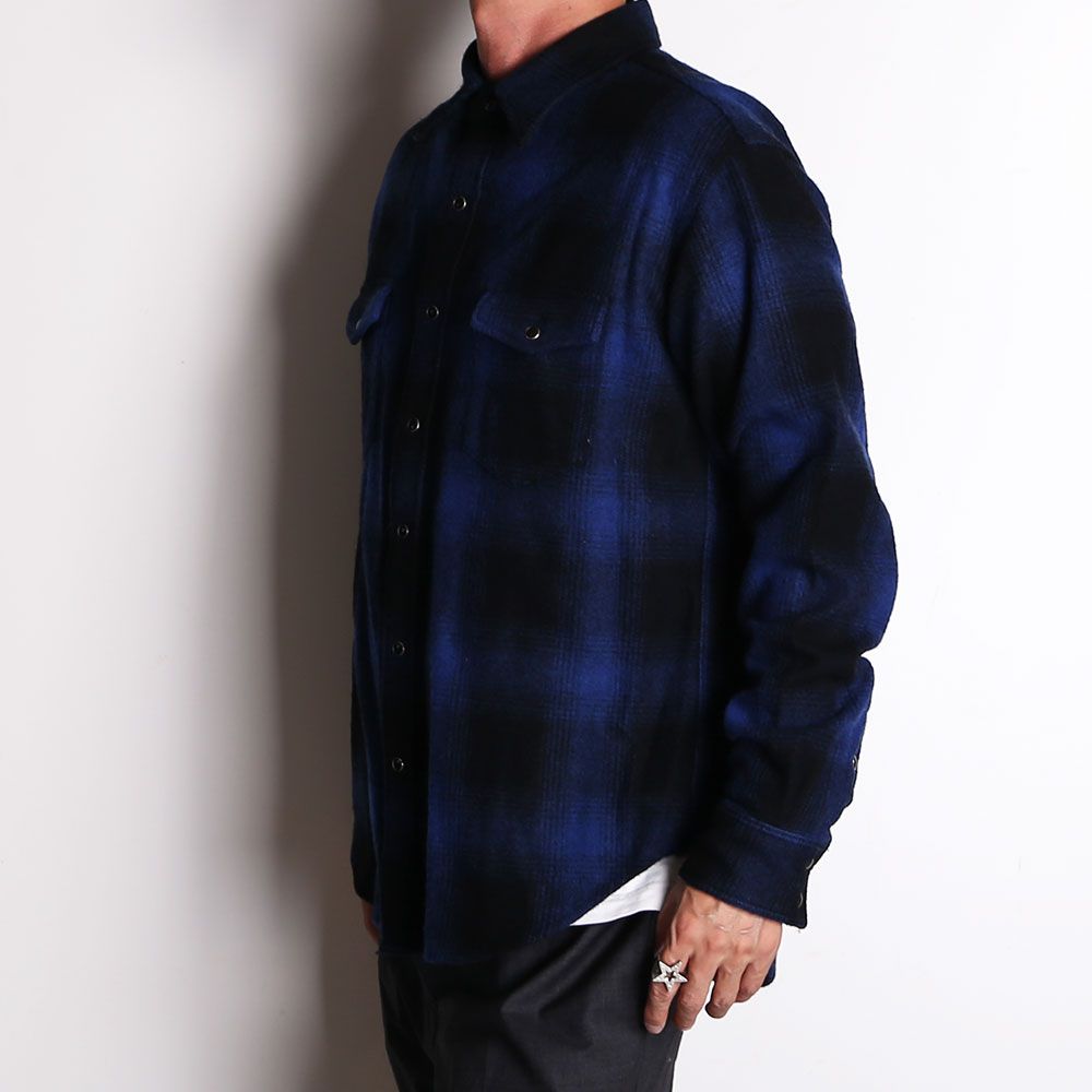 Ombre Check Flannel RF Western SH / 2310-5001