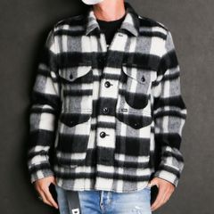 PLAID FUR WORK SHIRTS-TYPE JACKET / ブランケットチェック ワークシャツジャケット / TJK-F2016