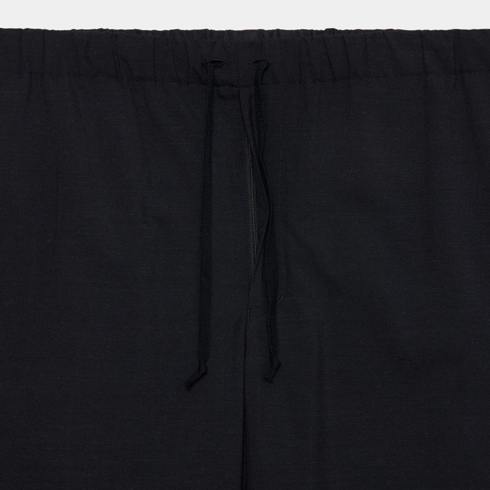 WIDE CYLINDER FIT EASY PANTS - CHANBRAY BLACK / 2/72 ウールトロピカルワッシャー - ワイドシリンダーフィット イージーパンツ / M26A11PT01C