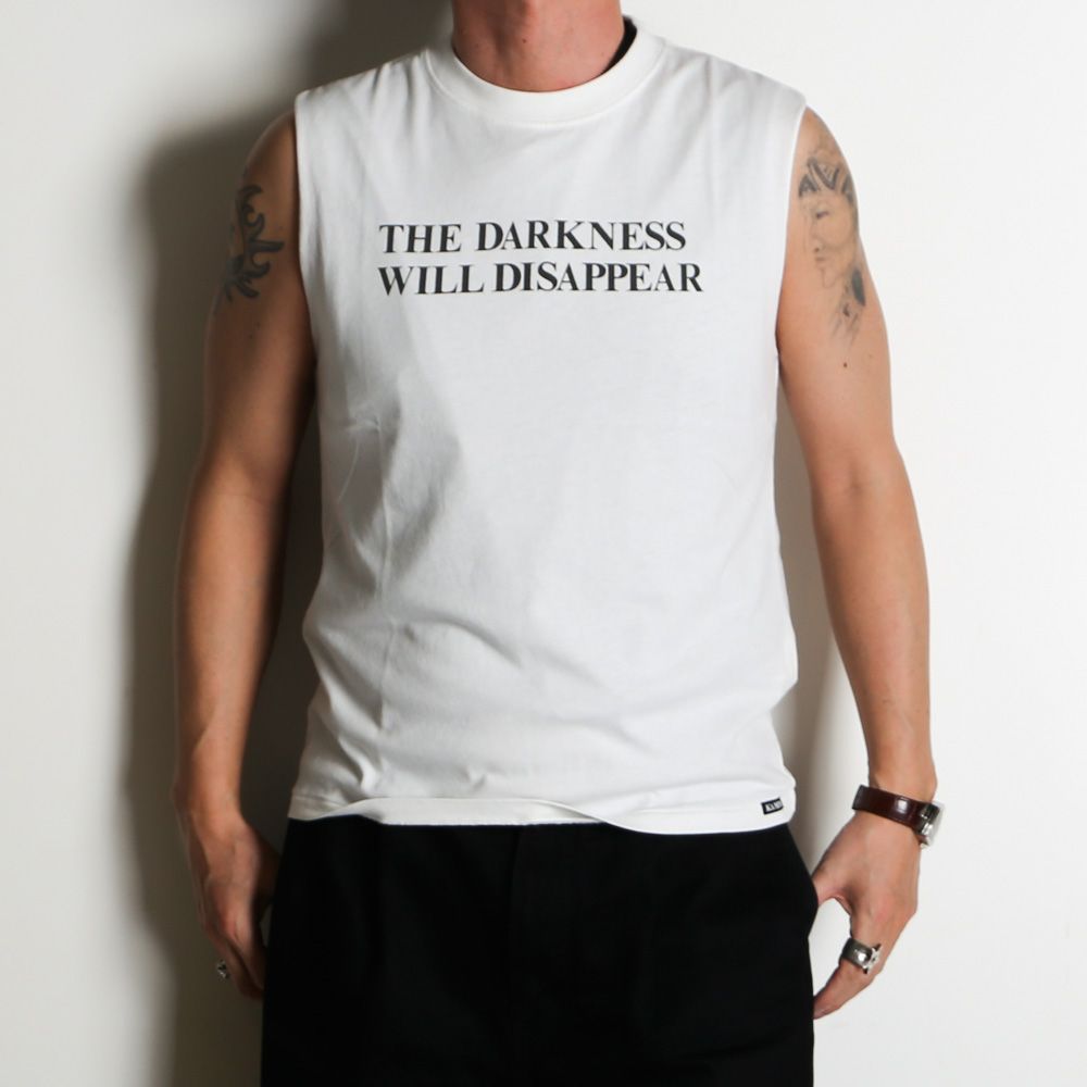 Typography Short N/S Tee T/C - WHITE / ノースリーブ Tシャツ / G16TS094