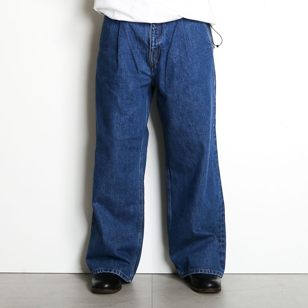 Selvedge wide jeans - Bio wash / セルヴィッチワイドデニム - バイオウォッシュ / SNJ-38IBW - S