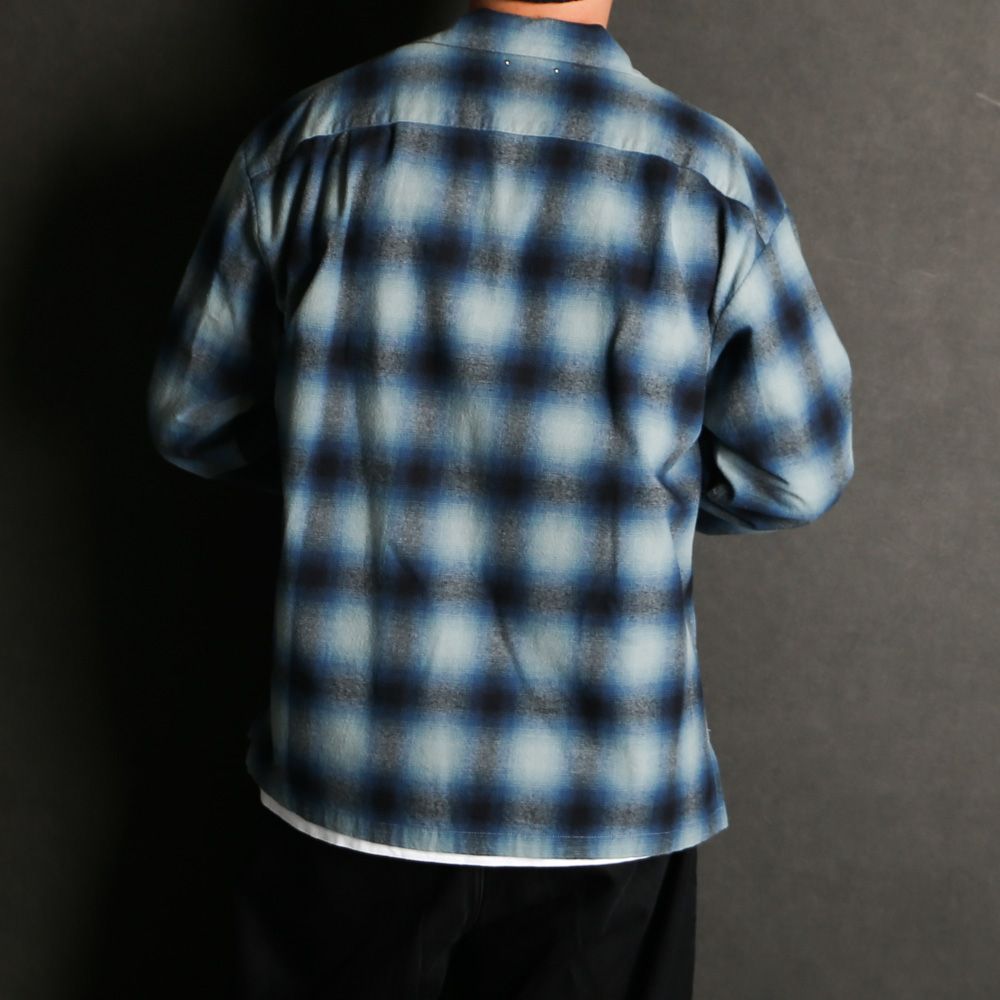 【ラスト1点-サイズ3】 C.Flannel Ombre Open Collar SH - BPT / 2509-5004
