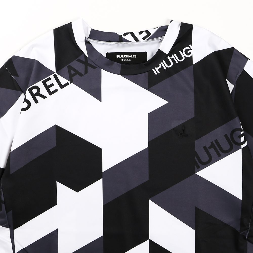 GEOMETRIC RASH GUARD CREW T-SHIRTS / 幾何学柄 ロゴ ラッシュガード Tシャツ  / UST-22009