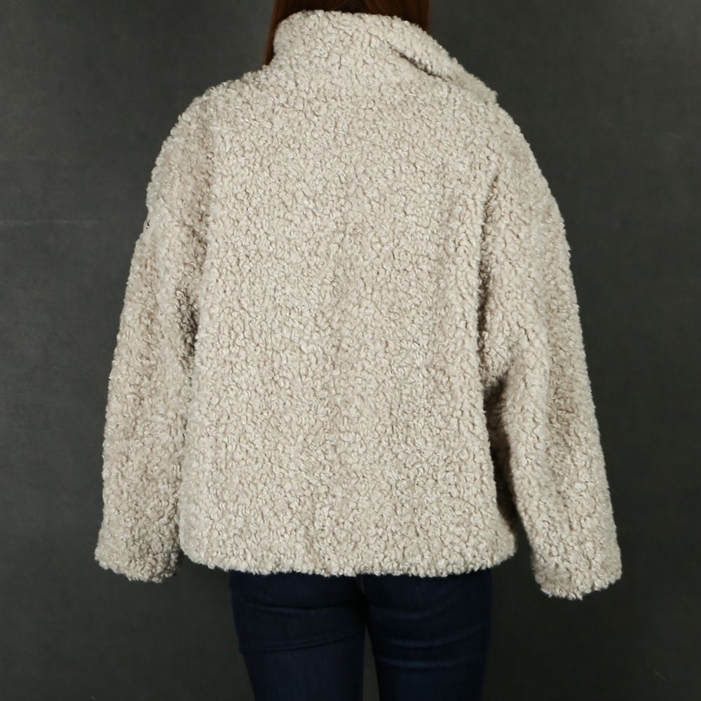 【ラスト1点-サイズ2】【レディース】 LUELA ルエラ - L.GRAY / ボア スタンドカラーブルゾン (フリース) / LJXA0041033588