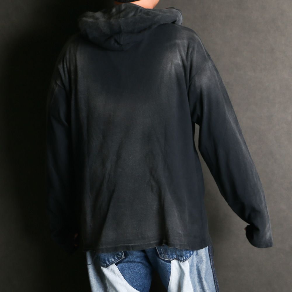 Distressed Light Weight Hoodie - BLACK / ライトウエイト フーディー / G15HD089