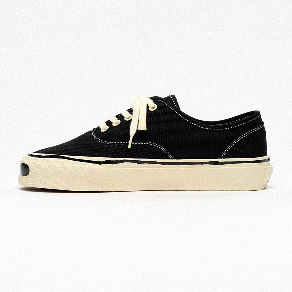 "Herc" Vulcanize Aged Sole Sneakers - Black / "ハーク"ヴァルカナイズ エイジドソール スニーカー / G16FW701