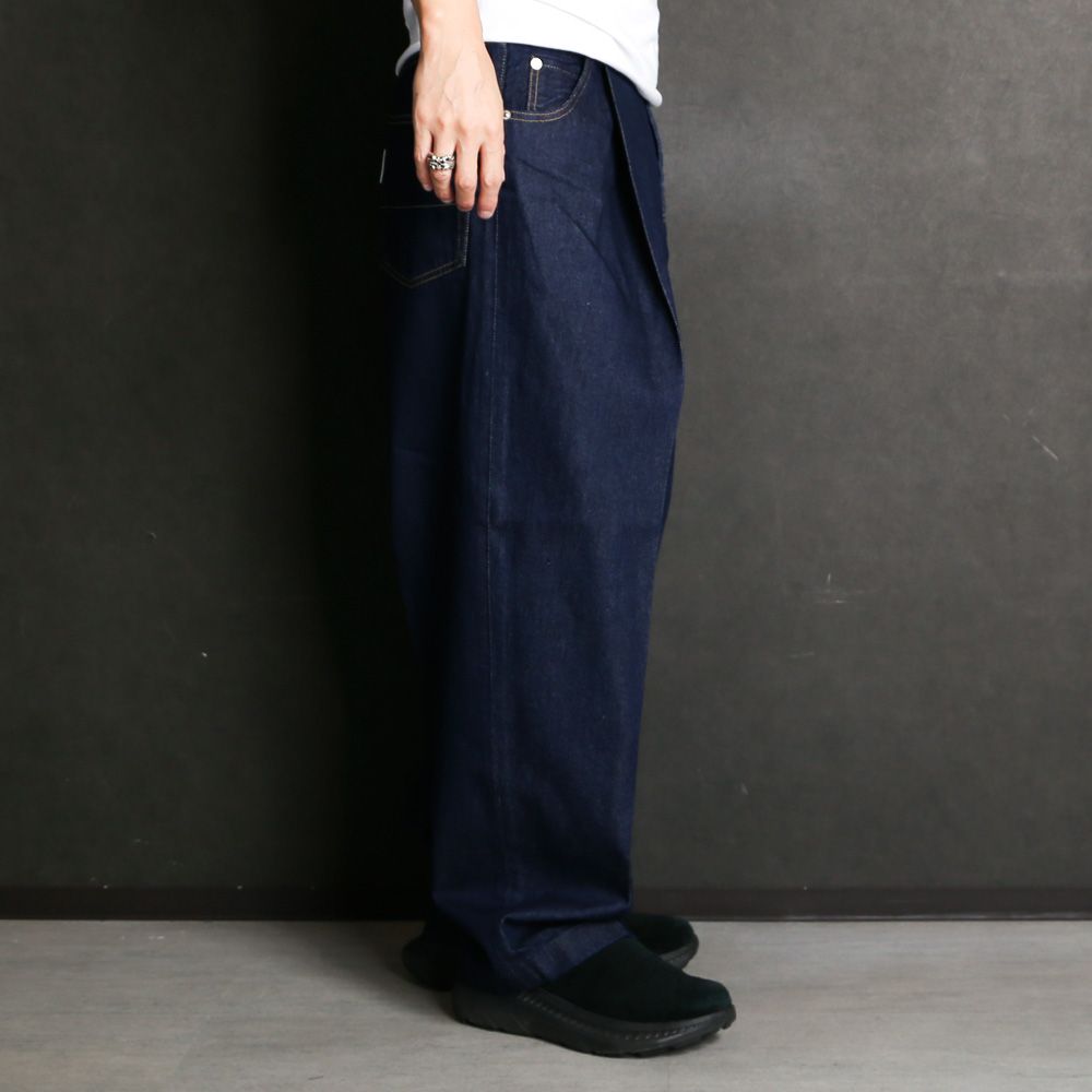 NEONSIGN】WIDE DENIM SLACKS ONE WASH 46-