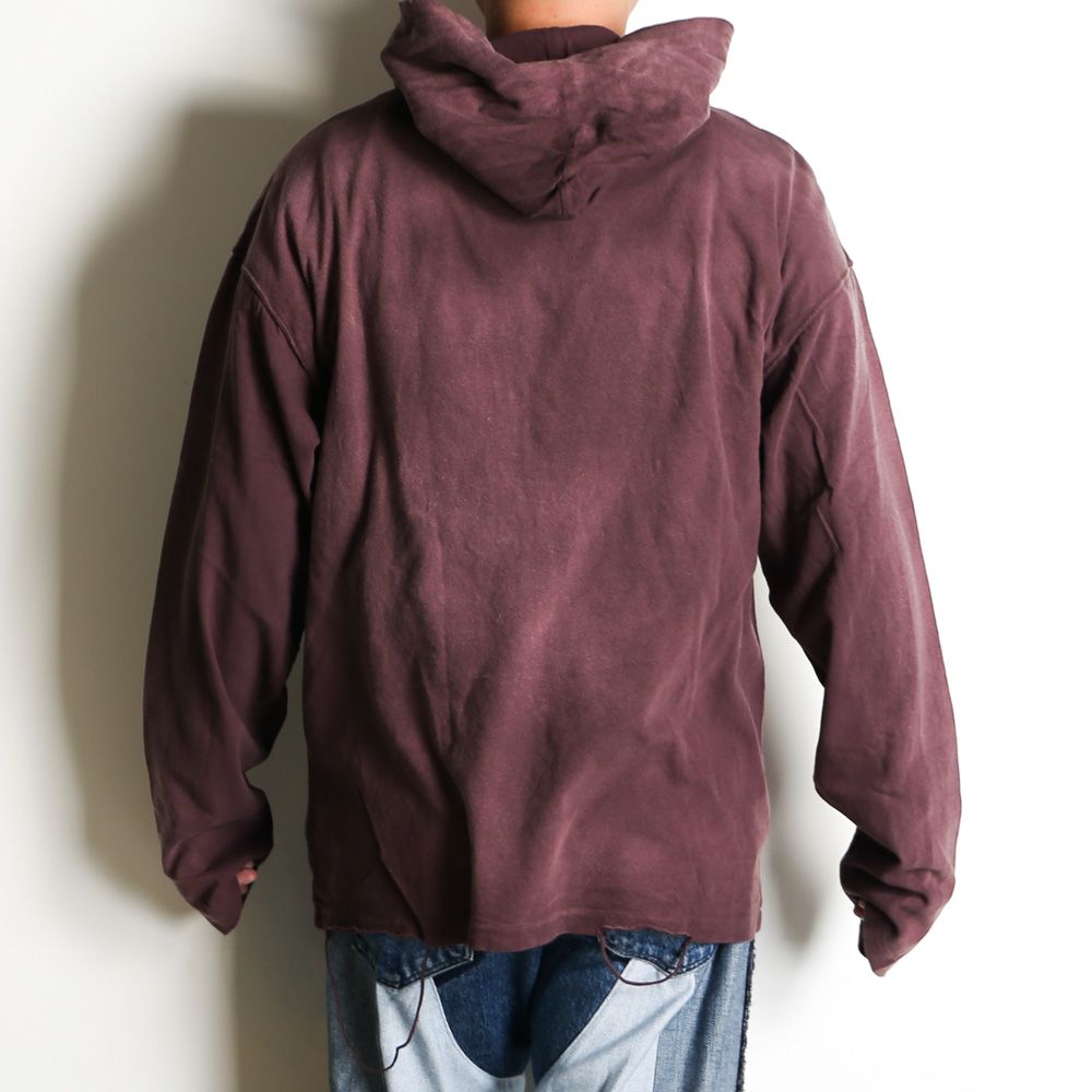 Distressed Light Weight Hoodie - BROWN / ライトウエイト フーディー / G15HD089