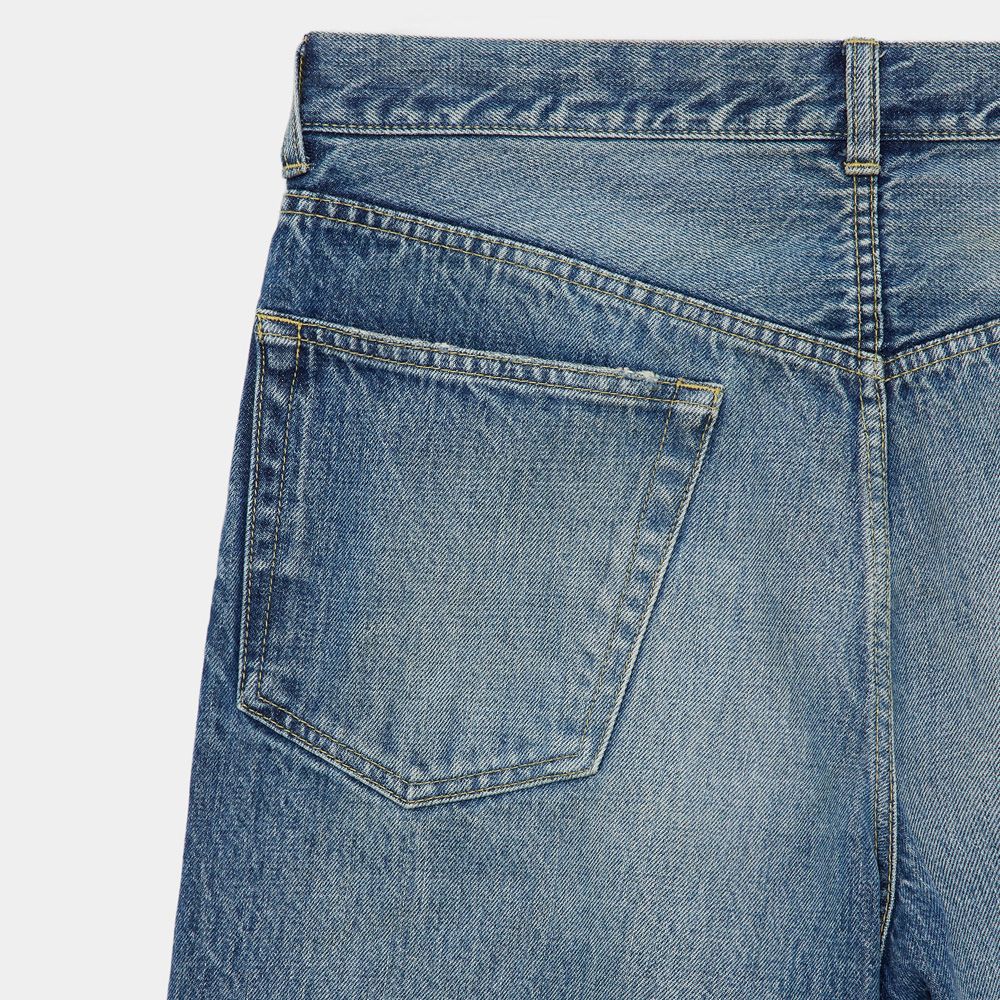WIDE LEG JEANS - USED WASHED / オーガニックコットン 13.5oz セルビッチデニム - ワイドレグジーンズ / M25C02PT01C
