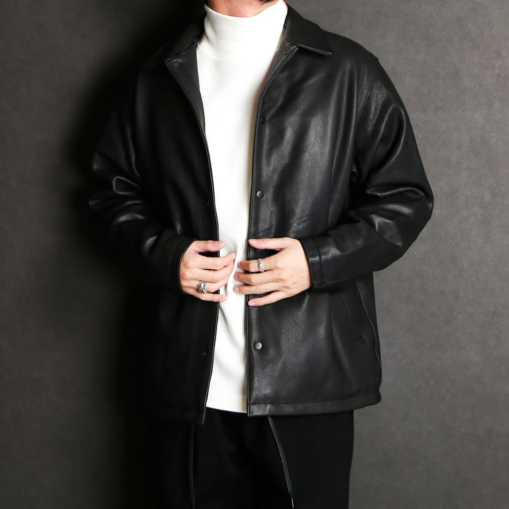 ブラック【未使用品】MINEDENIM Sheep Leather Coach JKT - レザー