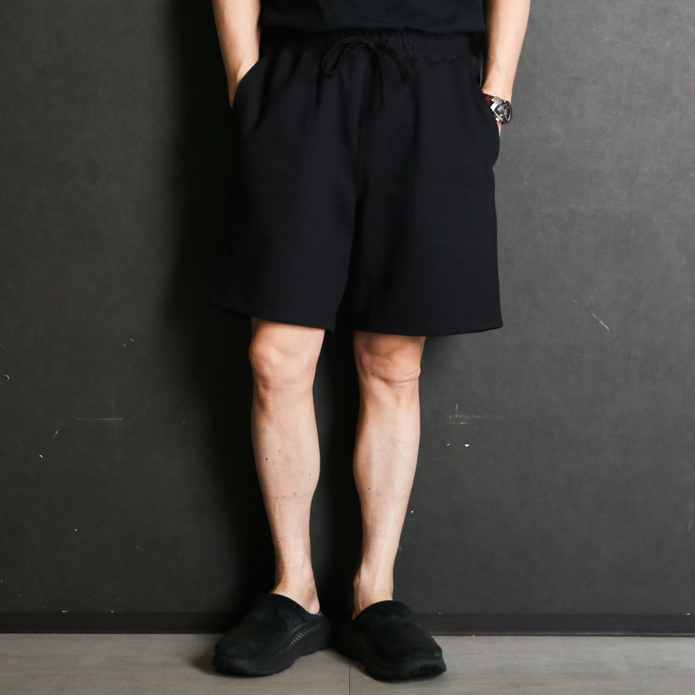 GYM SHORTS - BLACK / オーガニックコットンヘビー吊裏毛 - ジムショーツ / A26A09PT02B