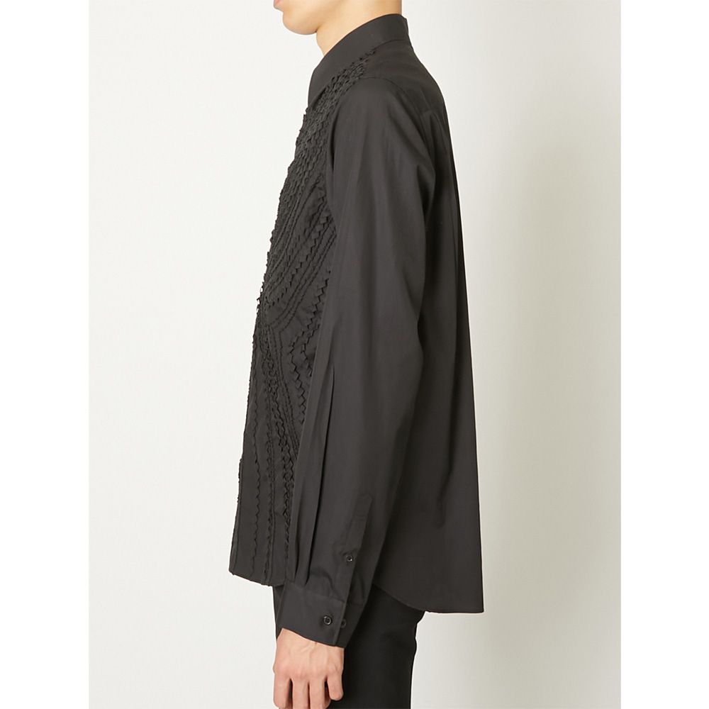 "Tape Embroidery" Embroidery Shirt - Black / レギュラーカラーシャツ / TA26AW-SH046 (7月下旬入荷予定)