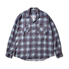 Drape Denim Ombre Check Loose Work SH / 2304-5005