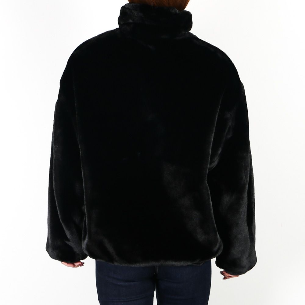 【レディース】 BARBRA バルブラ - BLACK / エコファー スタンドカラーブルゾン (フリース) / LJXA0038033588