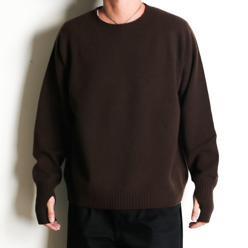 Seamless knit sweater - Wool & cashmere & silk / シームレス クルーネックセーター - ウール & カシミヤ & シルク / SN-592H