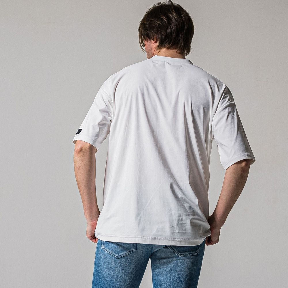 SIDE RC OVER TEE - WHITE / オーバーサイズ ナイロンTシャツ / RC39-T-004