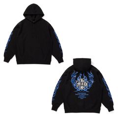MAD Hooded Sweat Shirt - BLK × Blue / プルオーバーパーカー / HC-110825
