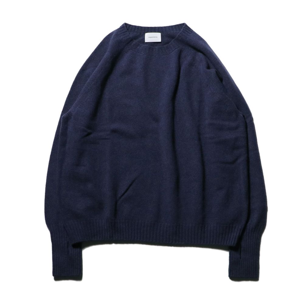 Seamless knit sweater - Wool & cashmere & silk / シームレス クルーネックセーター - ウール & カシミヤ & シルク / SN-592I