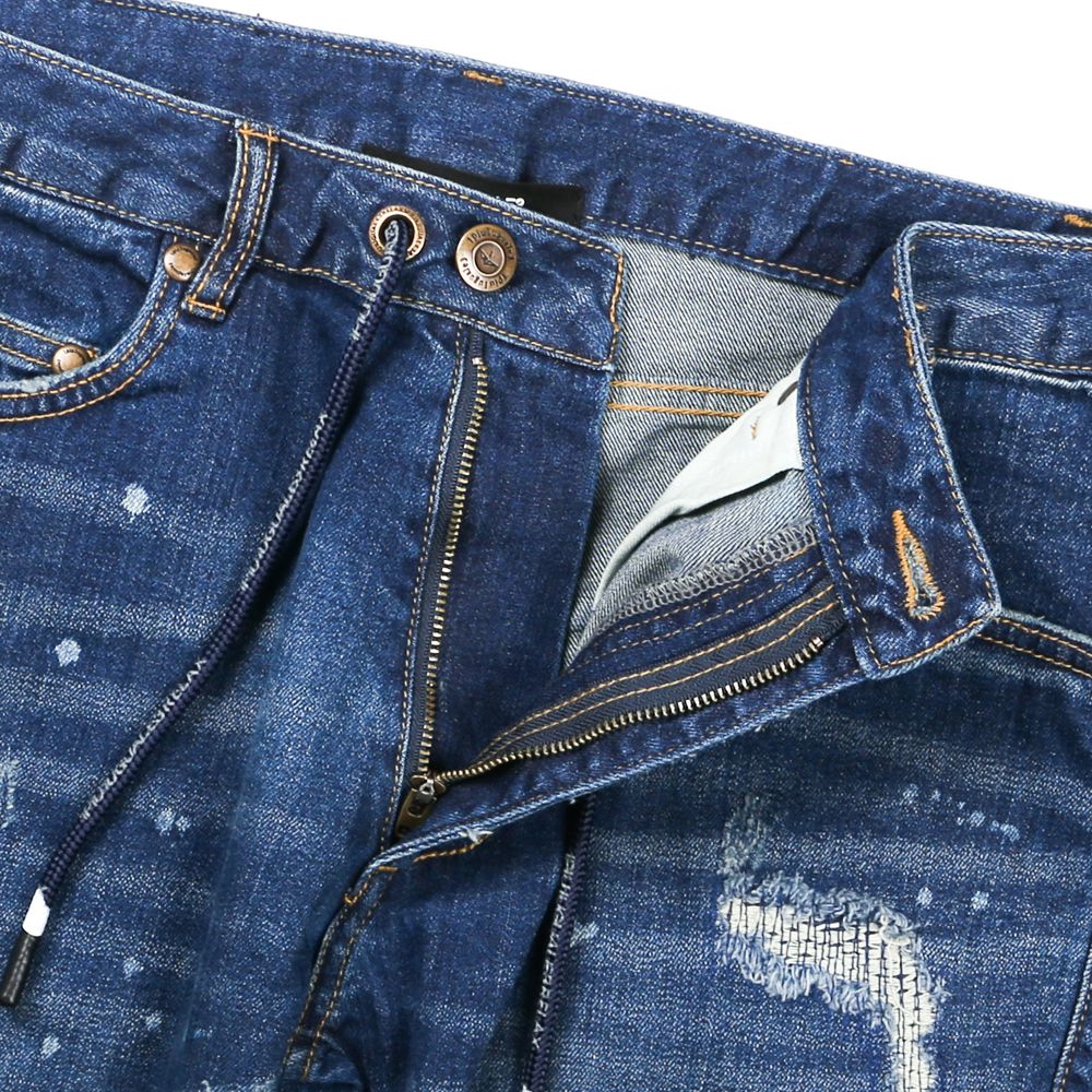 INDIGO DAMAGE DENIM PANTS / アンクル ダメージデニムパンツ / USB-21013