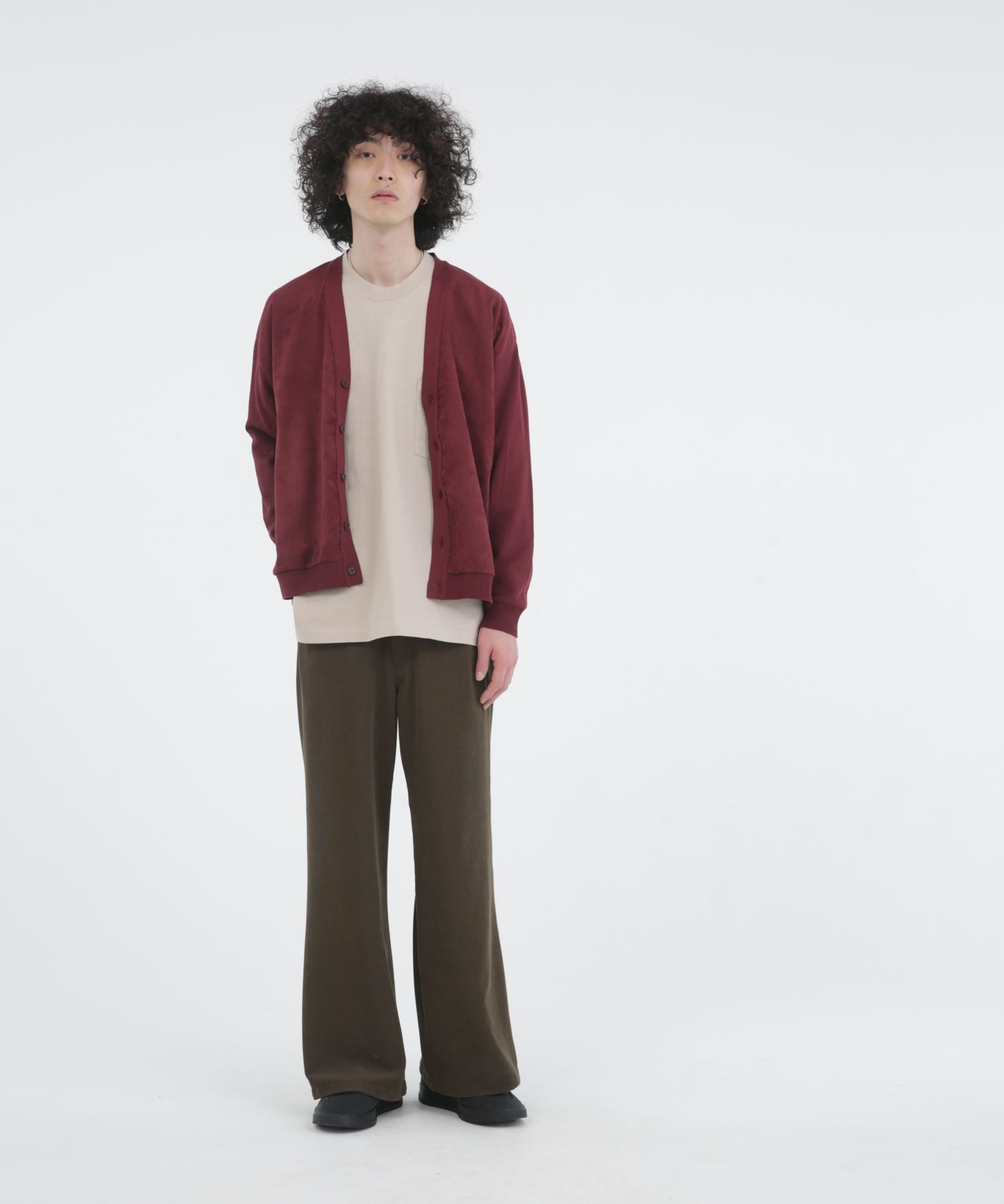 ECO SUEDE COMBI KNIT CD / エコスエード ニットカーディガン / 278208