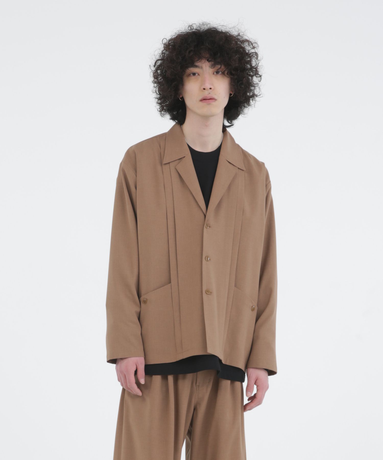 WORSTED WOOL-LIKE TWILL JK / シャツジャケット / 378205