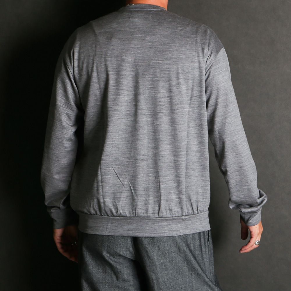 CREW NECK - TOP GRAY / ウォッシャブルウール天竺 - クルーネック / M25C21CS02C