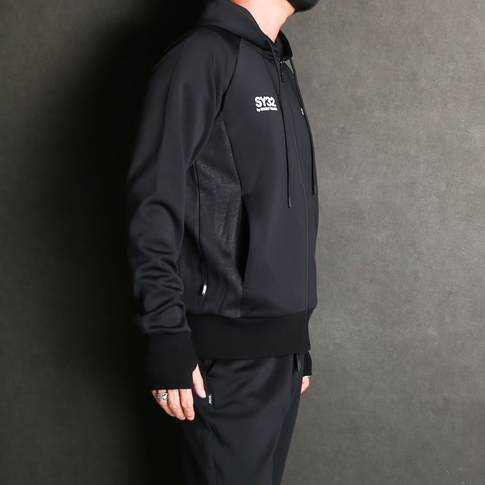 DOUBLE KNIT EMBOSS LOGO ZIP HOODIE / ジップアップ フーディー / 12561