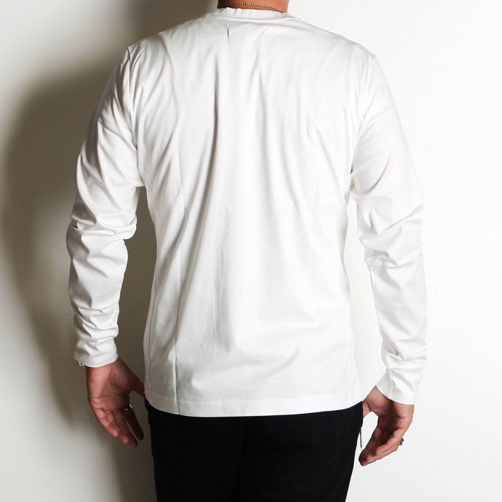 SUPER MERCERIZED LONG SLEEVE T-SHIRT - WHITE / ダブルシルケット ベーシック ロングスリーブTシャツ / UST-24059
