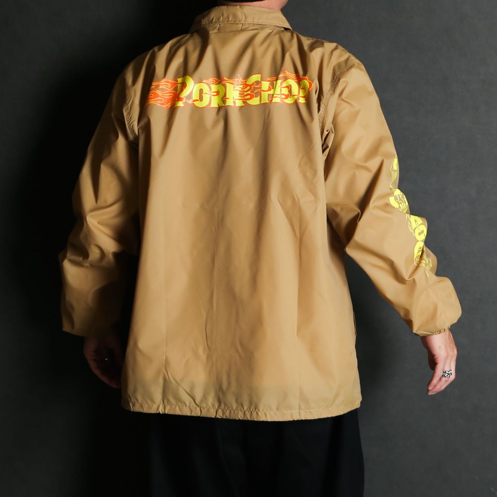 BURNING LOGO COACH JKT - KHAKI / コーチジャケット