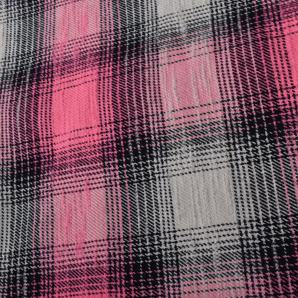 Heavy Cotton Flannel Ombre Work Shirt  - PINK / MDFBF09503