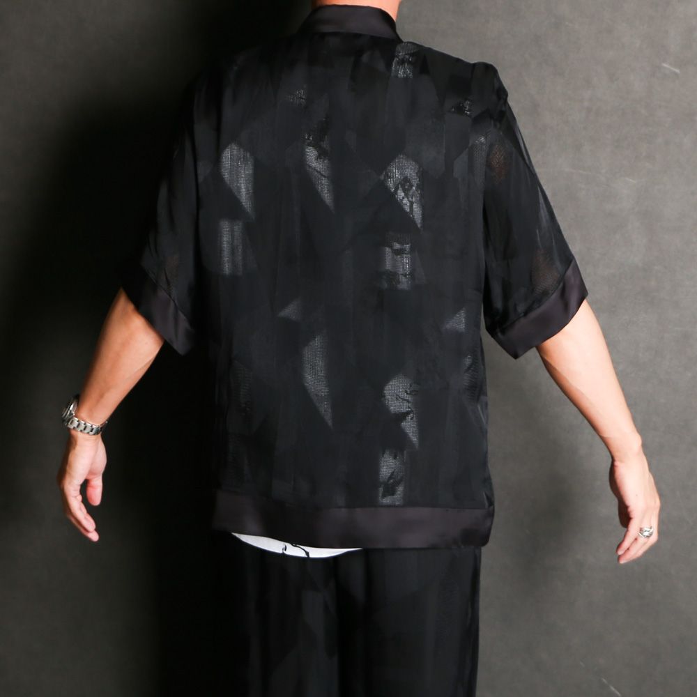 "GEOMETRIC JACQURD" RAYON CUPRA SHIRT / 半袖シャツ / TA24SS-SH059