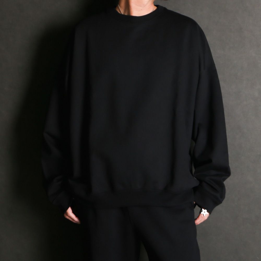HUGE SWEAT - BLACK / オーガニックコットンヘビー吊裏毛 - ヒュージスウェット / A26A09CS01C