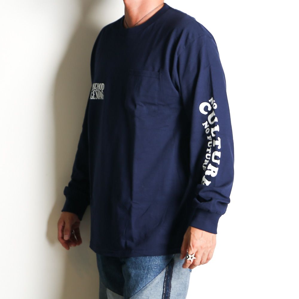 WAVE LOGO L/S TEE - NAVY / ロングスリーブTシャツ