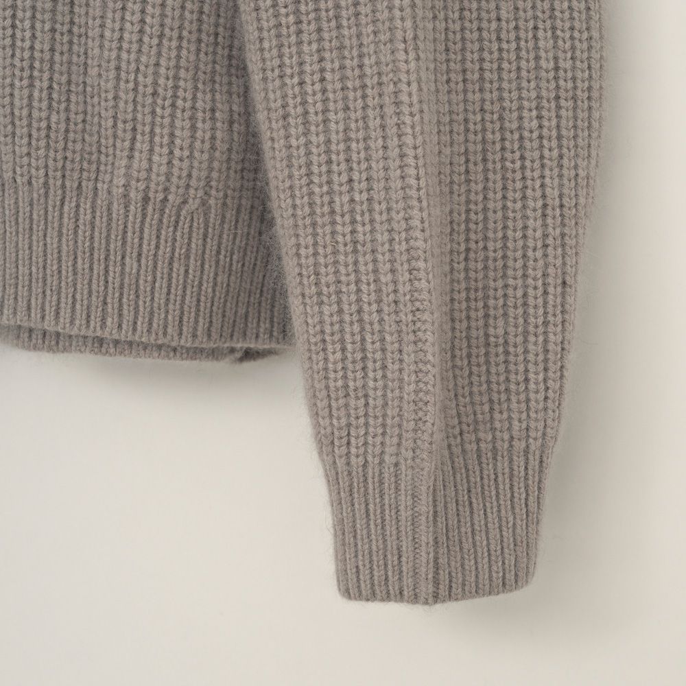 RACCON HALF ZIP KNIT - GREIGE / ハーフジップニット / VTM-26-K-106