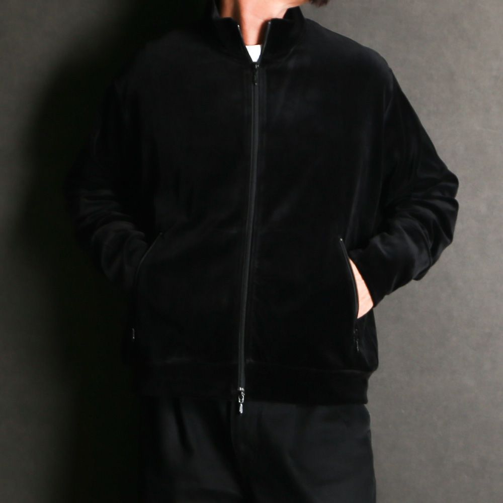 Full Zip Track Jacket - dark navy / オーガニッコットンベロア - フルジップトラックジャケット / M25C19CS01C