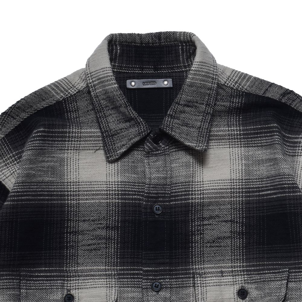 Heavy Cotton Flannel Ombre Work Shirt  - BLT / MDFBF09503
