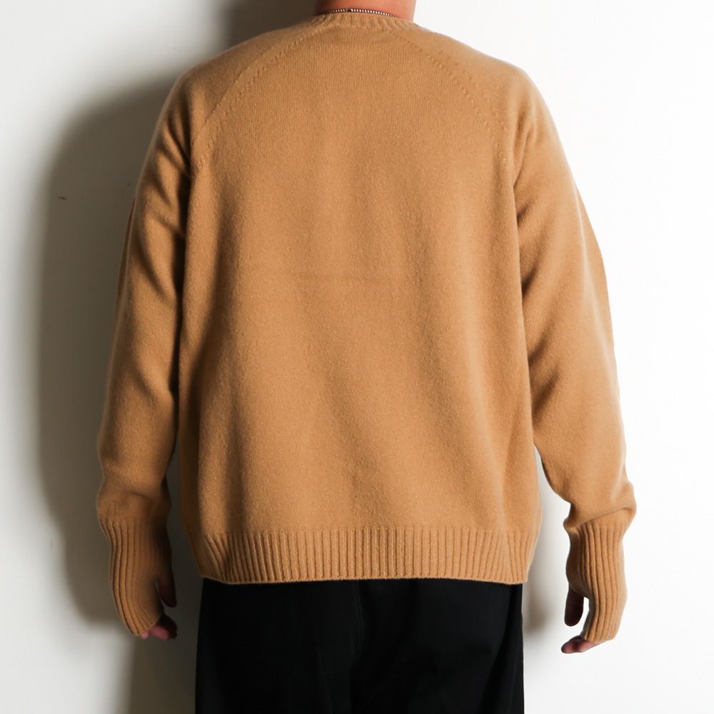 Seamless knit sweater - Wool & cashmere & silk / シームレス クルーネックセーター - ウール & カシミヤ & シルク / SN-592G