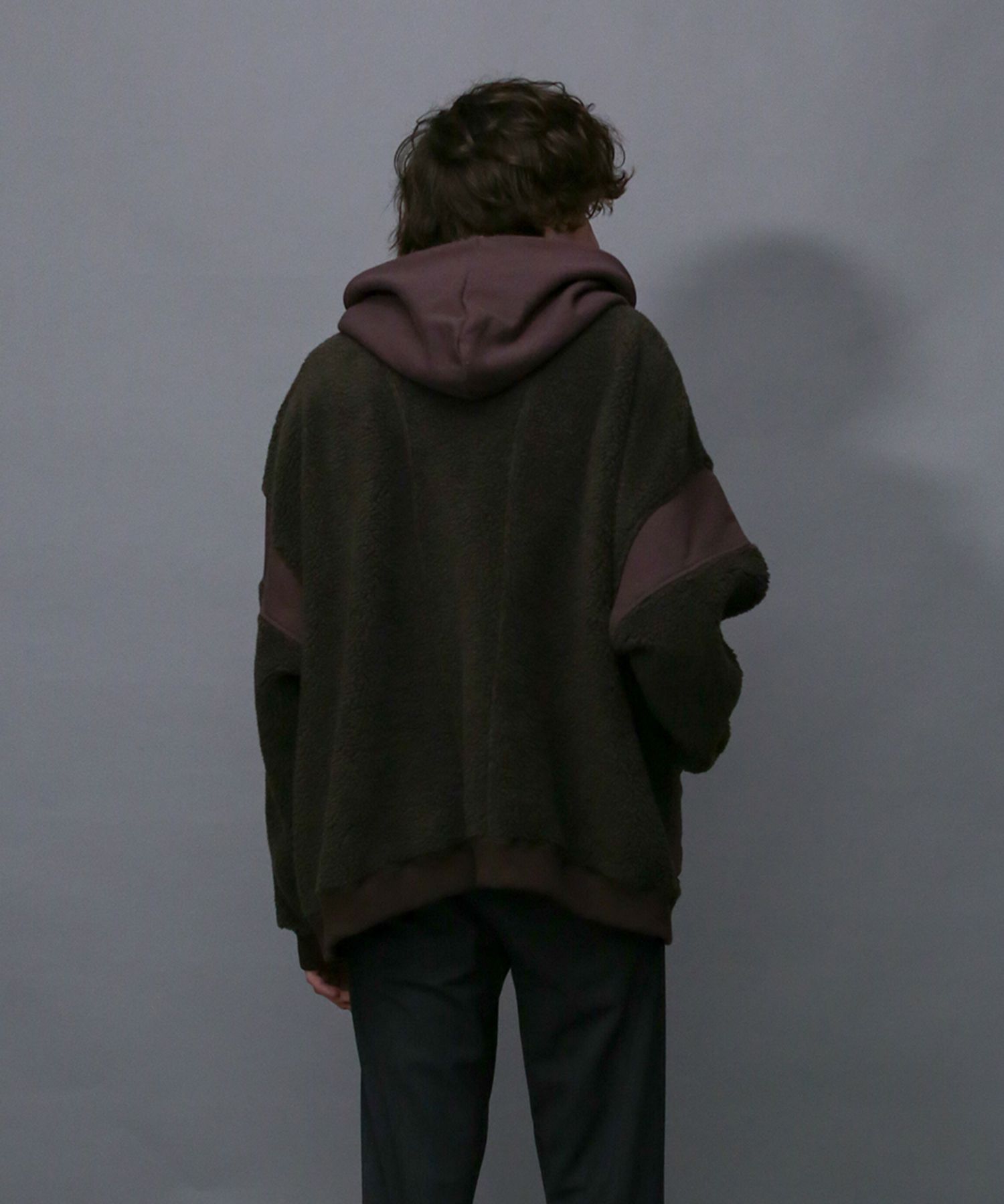 BOA×SWEAT HOODIE / ボア×スウェット ハーフジップパーカー / 179203