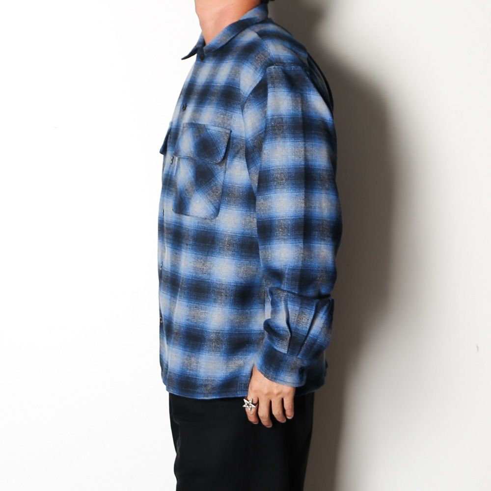 Wool Ombre Check L/S Shirt (26aw) - Blue / チェックシャツ / HS-100626