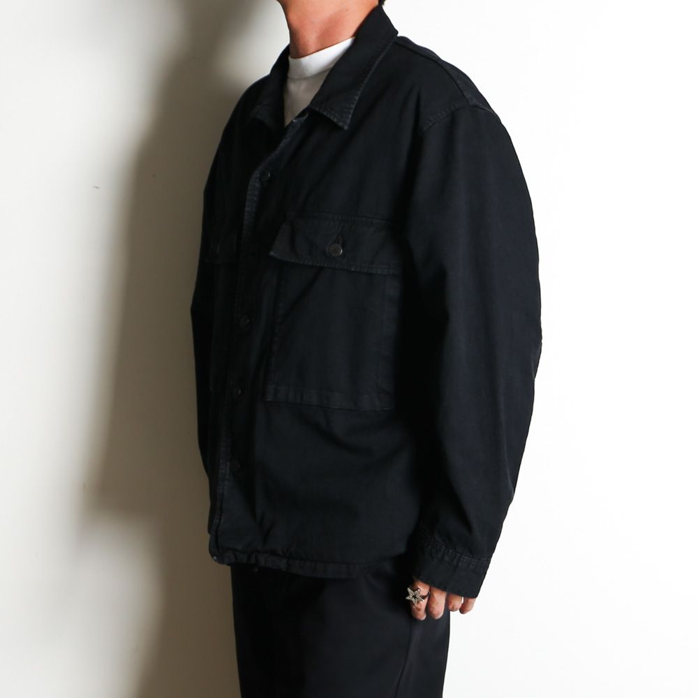 Cotton Linen Light Chino Shirt JKT - BLK / 2604-8003