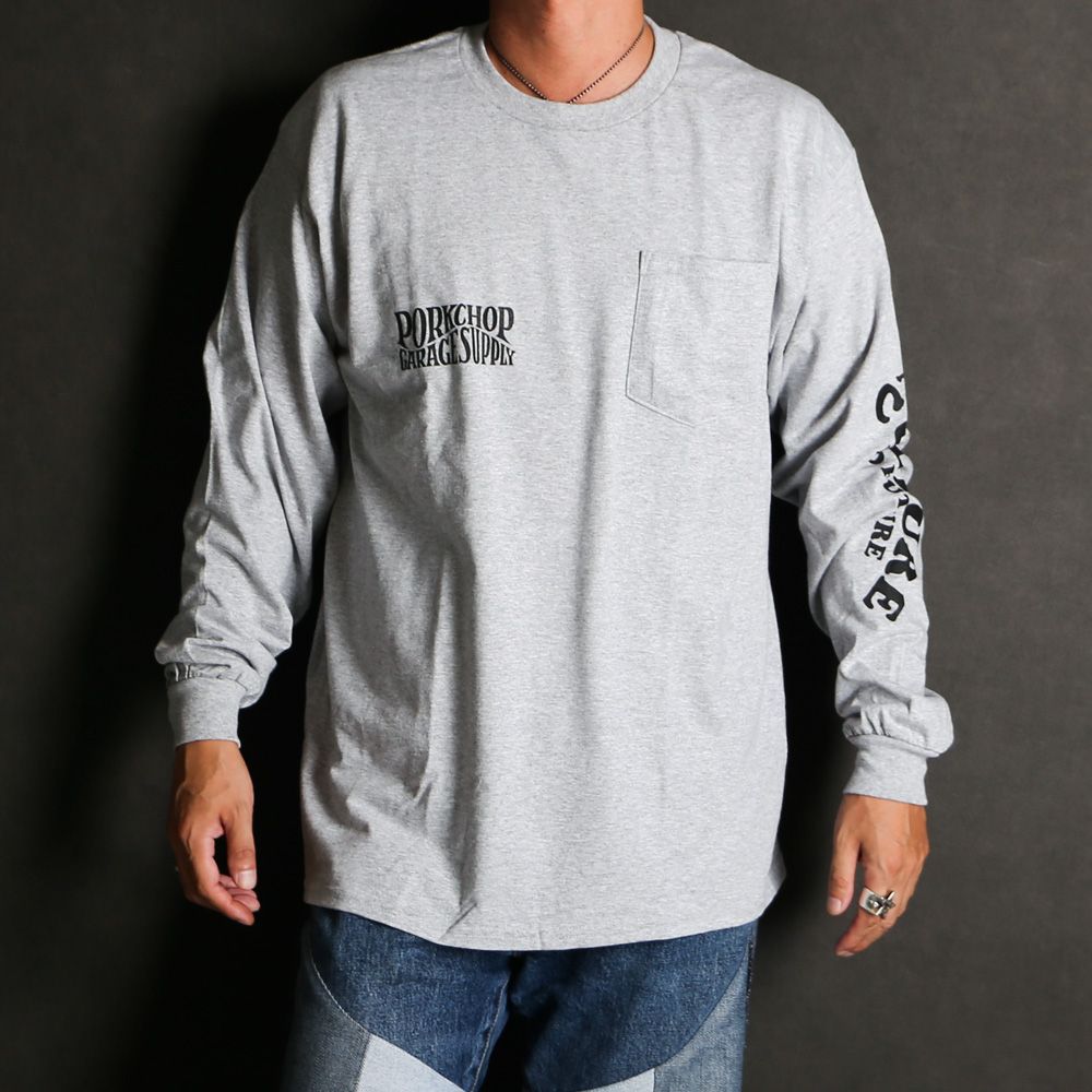 WAVE LOGO L/S TEE - GRAY / ロングスリーブTシャツ
