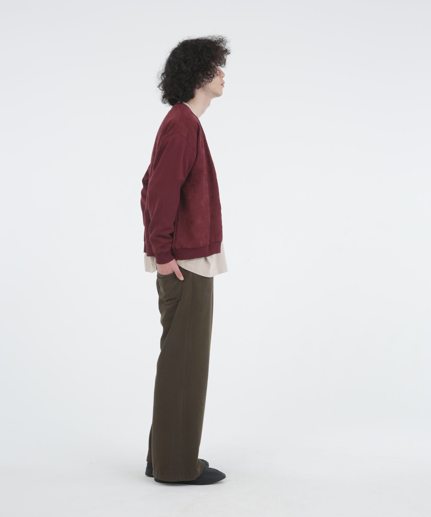 ECO SUEDE COMBI KNIT CD / エコスエード ニットカーディガン / 278208
